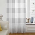 thumbnail image 6 of Grey Plaid Sheer Curtains 45 Inches Long, Spring Summer Farmhouse Buffalo Checkered Light Filering Curtains, Breathable Simi Curtain Privacy Drapes for Kitchen Bathroom Small Window Treatment, 6 of 9