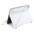 thumbnail image 3 of Case for iPad 9th/8th/7th Generation, Folio Stand PU Leather Crossbody Cover with Pencil Holder+Card Slots Wallet Case with Shoulder Strap+Hand Strap for iPad 10.2 inch 2021/2020/2019, White, 3 of 10