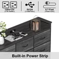 thumbnail image 6 of Black Dresser with  Station 9 Drawers Dresser with LED Light and USB Ports Fabric Dressers for Bedroom Hallway Entryway Closets Sturdy Steel Frame  Top, 6 of 6