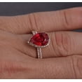 thumbnail image 2 of Perfect Bridal Set on Sale 2.25 carat 8x5mm Pear Cut Ruby and Moissanite Diamond Bridal Set in 10k Rose Gold: Bestselling Design, 2 of 3
