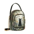 thumbnail image 2 of Leather Handbag Crossbody Bag Black Cat on A Swing, 2 of 7