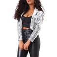 thumbnail image 1 of Unique Bargains Veste à Sequins pour Femmes Col à Revers Ouvert devant Blazer Court Scintillant Cardigan Argent S, 1 of 6