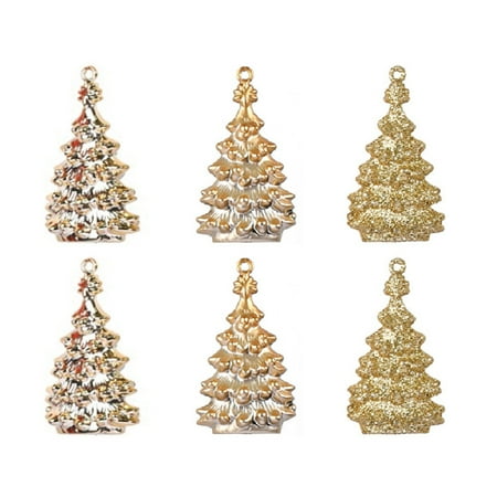 

6Pcs/Pack Christmas Pendant Fade Resistant Fine Workmanship Various Styles Bright Color Wear-resistant Christmas Tree Decoration Reusable Star Pendant Christmas Tree Hanging Decorations for Festival