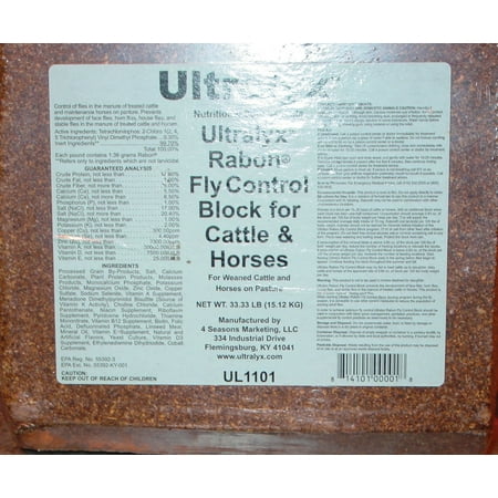 Ridley Inc.-Ultralyx Rabon Fly Control Block Cattle&horses 33.3 (Best Feed Through Fly Control For Horses)