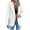 White, variant on Women Woolen Coat Suit Jackets Fashion Plaid Open Front Notch Lapel Business Casual Work Office Blazer Trench Coat Dark Gray Medium