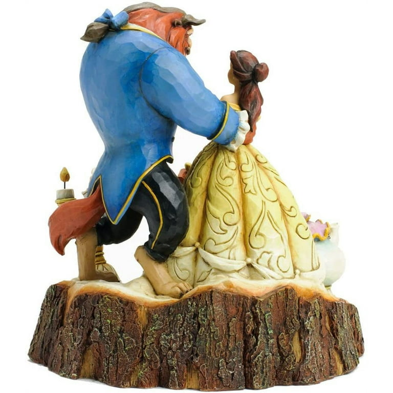 disney traditions by jim shore beauty and the beast carved by heart stone  resin figurine, 7.75 