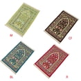 thumbnail image 3 of Portable Muslim Prayer Rug Thick Islamic Turkish Chenille Praying Mat Vintage Floral Leaves Pattern Woven Tassel Blanket, 3 of 19