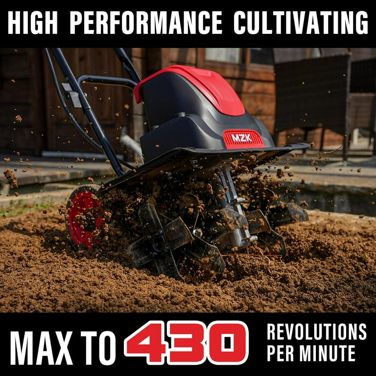 MZK 16-Inch 13-Amp Corded Electric Tiller/Cultivator, 8-inch