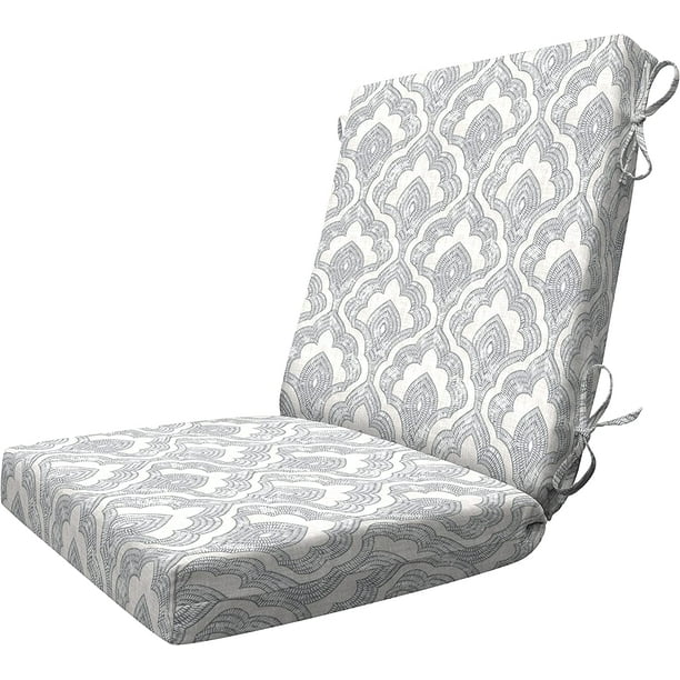 Indoor/Outdoor Textured Solid Almond Highback Dining Chair Cushion