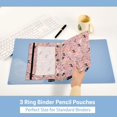 thumbnail image 3 of FORMRS 2 Pack Pencil Pouch for 3 Ring Binder with Clear Window Zipper Pen Case Stationery Organizer, Pink Floral Horses Pattern, 3 of 6