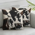thumbnail image 3 of nygtbtfer Farm Animal Skin hide Faux Fur Throw Pillow Covers Farm Decor Pillow Cover Soft Plush for Sofa Home Couch Brown White Black White, 3 of 7