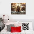thumbnail image 5 of Awypu Lion of Judah Canvas Prints Wall Art, Lamb of Jesus, Wooden cross, The Lord's prayer, Landscape Canvas Picture Artword Home Decor for Living Room, 5 of 6
