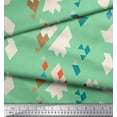 thumbnail image 2 of Soimoi Green Cotton Voile Fabric Geometric Abstract Printed Fabric 1 Yard 42 Inch Wide, 2 of 3
