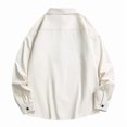 thumbnail image 3 of Men's 100% Cotton Oversized Button Down Shacket, Long Sleeve Work Shirt Jacket with Dual Chest Pockets, Casual Loose Fit Shirts for Men M‑4XL, 3 of 8