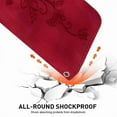 thumbnail image 7 of For iPhone 16 Plus 6.7" lily Embossed Strong Magnetic Attachment/Closure, Card Slots/Pocket, PU Leather Flip Wallet Case ﻿,Red,For iPhone 16 Plus, 7 of 7