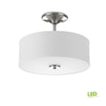 thumbnail image 3 of Inspire Collection 17-Watt Brushed Nickel Integrated LED Bedroom Semi-Flush Mount, 3 of 5