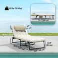 thumbnail image 3 of Outsunny 2 PCs Folding Lounge Chairs, Reclining Tanning Chairs, Beige, 3 of 10
