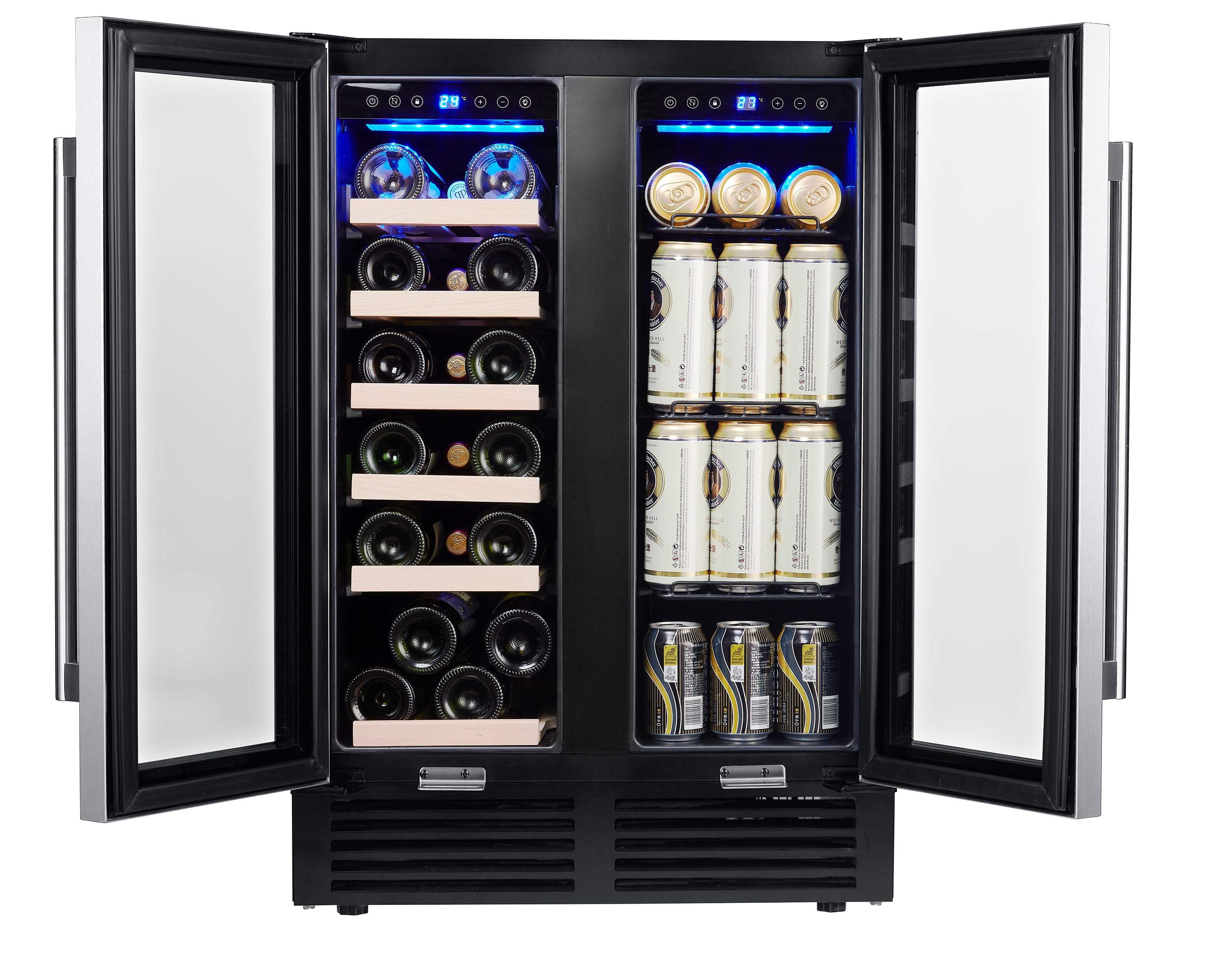 24 inch mini fridge glass door