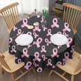 thumbnail image 3 of Pink Breast Cancer Round Tablecloth 60"x60",Wrinkle Wipeable Table Cloth for Kitchen Dining Room Picnic Patio Party, 3 of 6