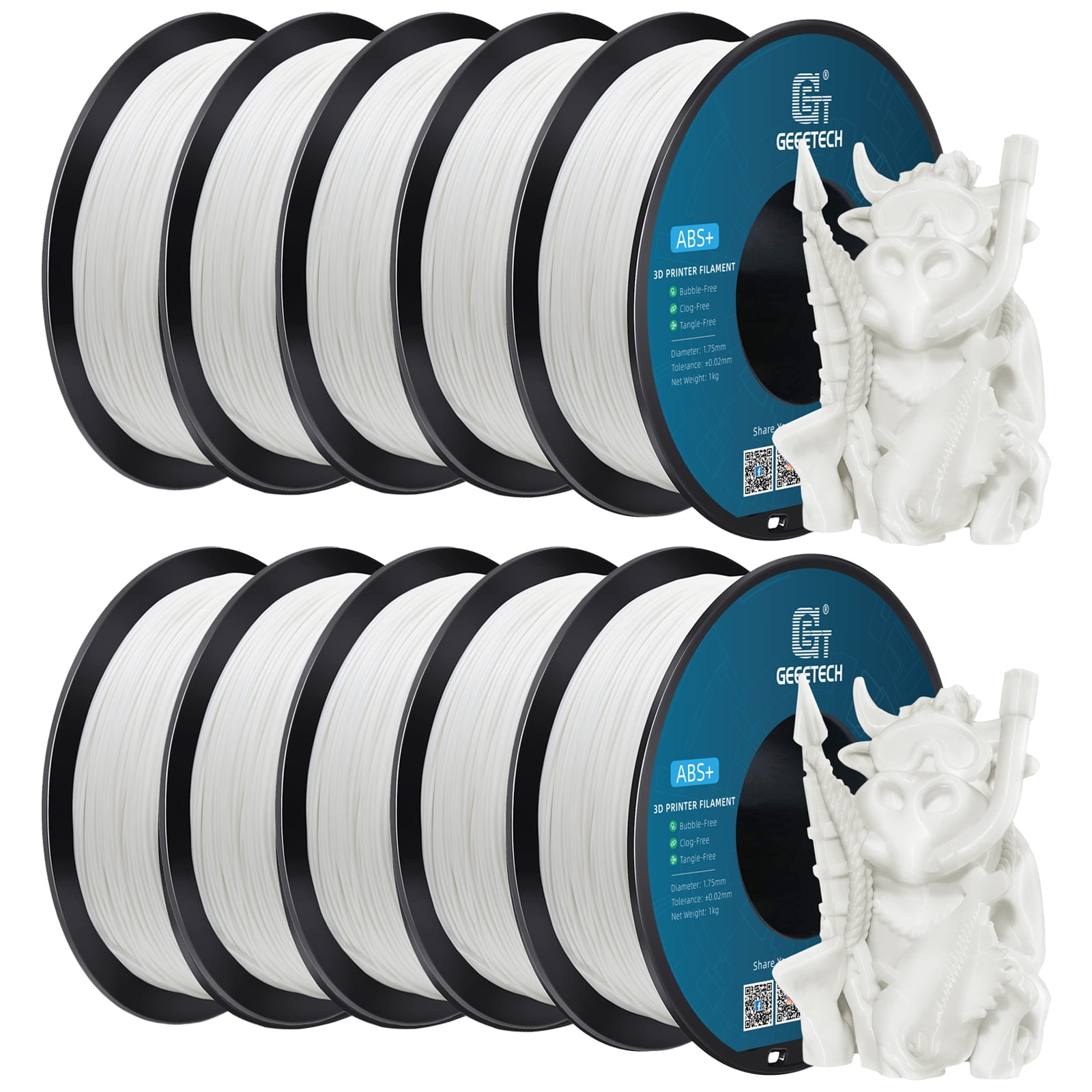 Geeetech ABS 3D Printer Filament 1.75mm ABS Filament 10KG Spool White