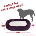 thumbnail image 2 of Majestic Pet Sherpa Villa Velvet Bagel Pet Bed for Dogs, Calming Dog Bed Washable, Extra Large, Aubergine, 2 of 5
