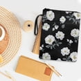 thumbnail image 4 of HELLHERO 11.42 x 8.66 Inch Polyester Fabric Notebook Wraps - Protector Wrap Bag for Books, Magazines, and Stationery, Paperbacks, Black Floral Lattice, 4 of 8