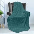 thumbnail image 4 of Antique Oriental Soft Flannel Fleece Blanket, Grungy Look Intricate Motifs Monochrome Inspired Mandala Art, Cozy Plush for Indoor and Outdoor Use, 50" x 70", Cadet Blue and Dark Teal, by Ambesonne, 4 of 5