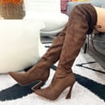 thumbnail image 4 of Glaze Women Suede Dress Over the Knee Boots Side Zipper with Sculptural Heel, 4 of 4