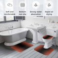 thumbnail image 5 of Red Black Ombre Bath Mat 3 Piece Bathroom Rug Set, Modern Gradient Abstract Art Non Slip Bath Rug Contour Mat and Toilet Lid Cover, Absorbent Shower Mats Soft Bath Rugs and Mats Sets, 5 of 8