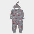 thumbnail image 2 of Akafmk Newborn Boys Infant Girls Bodysuits,Fall Winter Cottons Bodysuits Pajamas,Long Sleeve Bodysuits Graphic Print Casual Onesie Outfits Hooded Romper Jumpsuit Toddler Boys Clothing 6-9 Months, 2 of 3