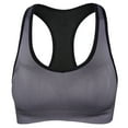 thumbnail image 3 of Comfortable Bras for Older Women Seamless Stretch Sport Bra Padded Bralettes Tank Tops Workout Gym Yoga Vest V-Neck Pullover Bra Feature Hook and Eye Closure Training Bra Style Y-460 , Gray L, 3 of 8