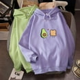 thumbnail image 3 of KEEVICI Cute Avocado Vegan Bread Cartoon Sudaderas con capucha para mujer Adepaton WMZY-667-4, 3 of 7