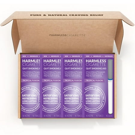 Harmless Cigarette,Tropical Fusion,Nicorette Alternative & Quit Smoking Aid,4pk
