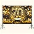 thumbnail image 3 of Golden 70th Birthday Party Backdrop Glitter Gold Balloons 70th Birthday Decorations for Men Women 70 Years Birthday Party Photography Background Banner for Home Birthday Decor, 3 of 7
