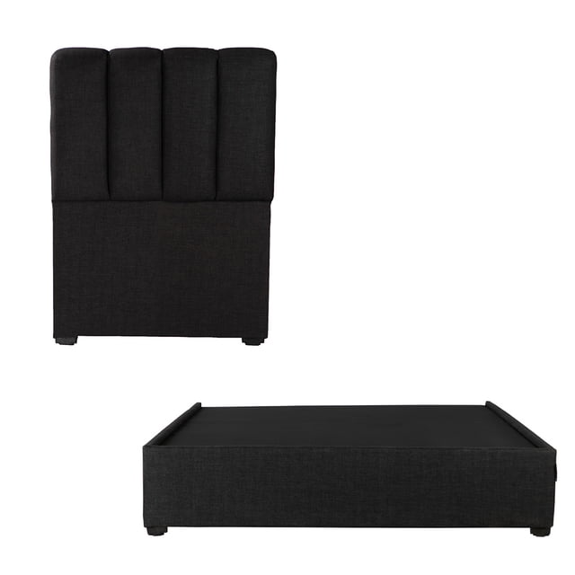 Box Base cama Individual + Cabecera Kami Negro