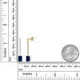 thumbnail image 6 of Gem Stone King 14K Yellow Gold Blue Created Sapphire and Lab Grown Diamond Dangle Earrings for Women | 3.36 Cttw | Gemstone September Birthstone | Octagon 8X6MM, 6 of 6