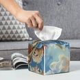 thumbnail image 6 of Gukieu Dog Angel Ascension Print Leather Tissue Box, PVC Waterproof Velcro Opening and Closing Square Tissue Box Holder, Suitable for Home and Office Decoration, 6 of 7