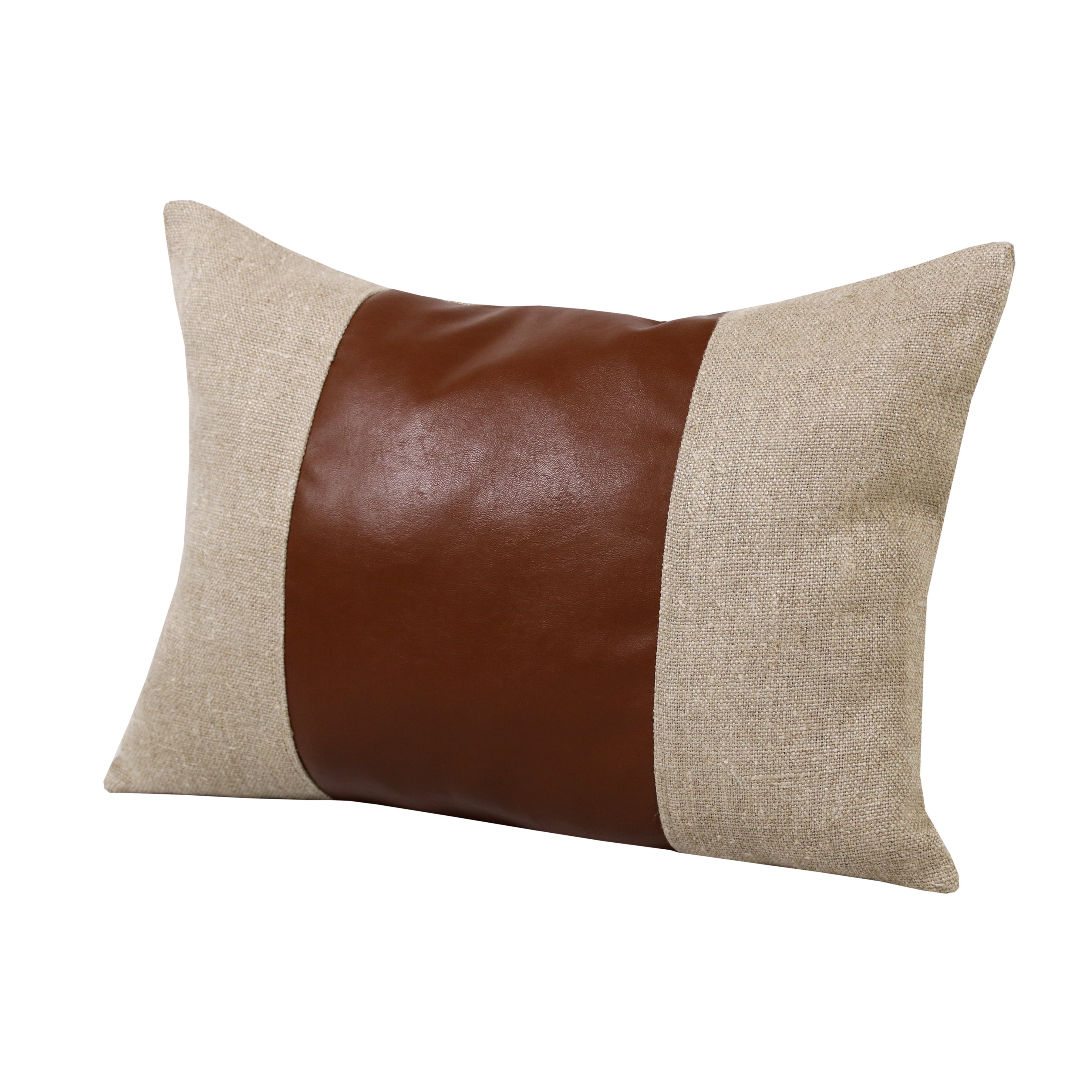 Harlow Hill Faye 14" x 20" Tan/Brown Striped Linen Adult Decorative Throw Pillow Cover