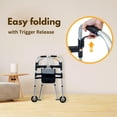 thumbnail image 4 of Andador plegable iLiving Easy con cesta para la compra y esquís deslizantes: ayuda de movilidad vertical para personas mayores o adultos, plegable y de altura ajustable. Soporta hasta 159 kg. Andador, 4 of 5