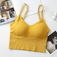 thumbnail image 3 of Deago Women's Comfy Sleep Bra Padded Seamless Bralettes Wireless Cami Bra Tank Top Sports Bra (Yellow, S/M), 3 of 11