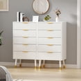 thumbnail image 4 of Bingirl Compacte et Organisée : Commode Moderne à 5 Tiroirs en Bois avec Rangement, Petite Table de Nuit Cannelée pour Chambre et Garde-Robe, 4 of 7