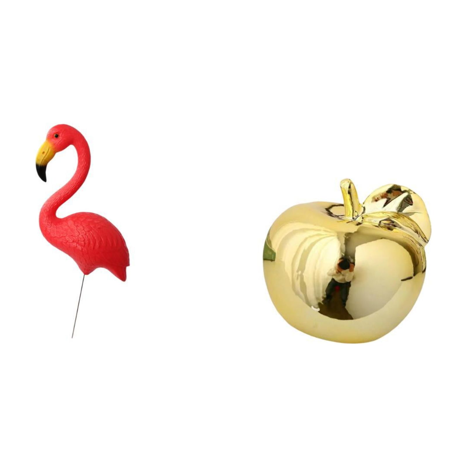 Miulika Bird Statue Figurine Yard Art Ornament Flamingo Garden Stake Sculpture Fruit Ceramic Figurine Decoration Collection Craft Delicate Ornament Desktop Statue