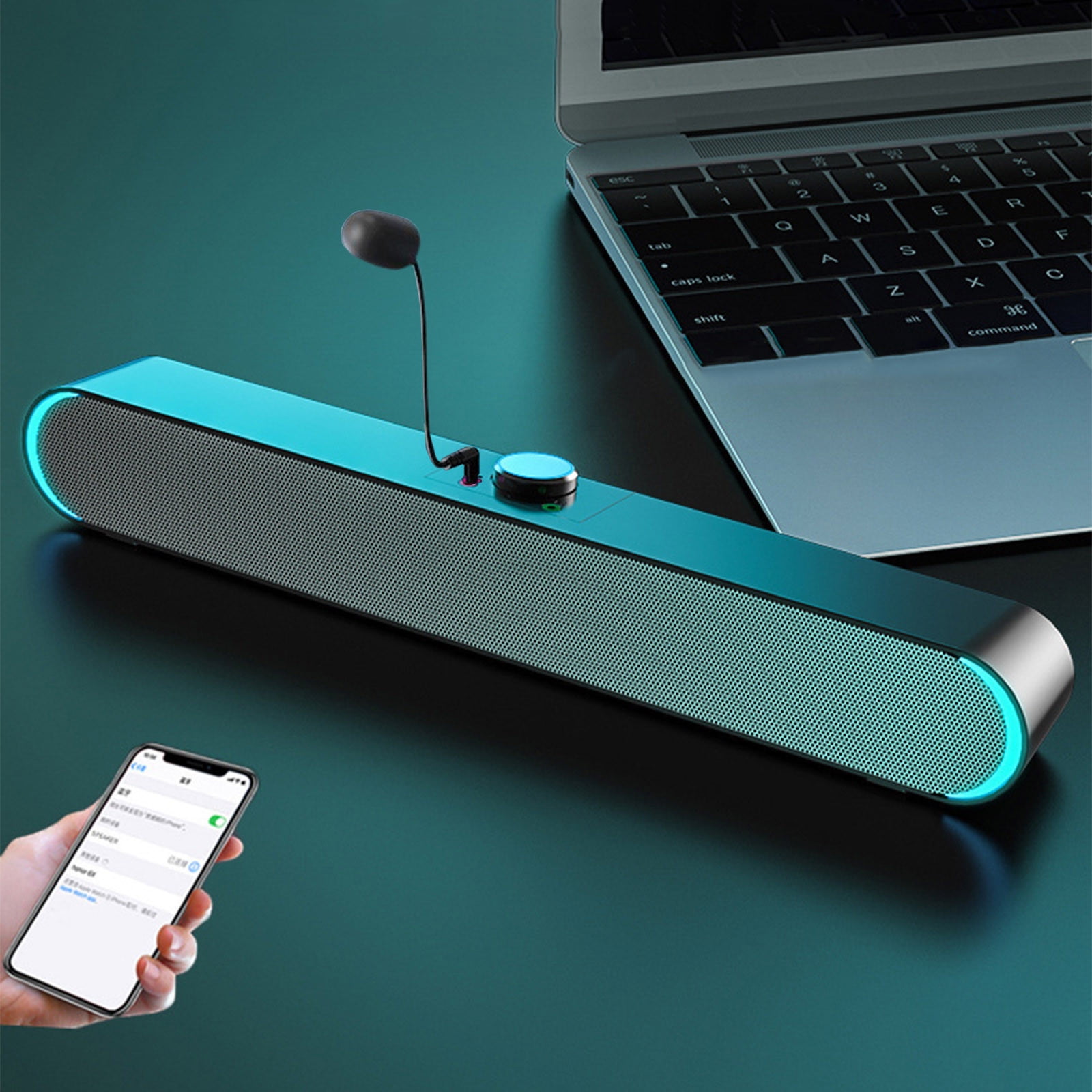 VALSEEL Laptop Mini Mini Speaker Strip Multimedia Bluetooth Subwoofer with MIC Function on Clearance