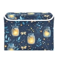 thumbnail image 7 of Yayeee Collapsible Storage Bin with Lid Fabric Closet Decorative Basket with Handles, Blue Fireflies Pattern, 7 of 7