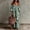 Green, variant on Women's Striped Off-Shoulder Maxi Dress – Puff Sleeves, Side Pocket, Elastic Neckline, Bohemian Summer Outfit Beige,S