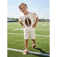 thumbnail image 6 of BemeyourBBs Toddler Baby Boy Football Avocado Bee Outfit Infant Boys Summer Clothes Embroidery Short Sleeve T shirt Top and Shorts Set Pockets, 6 of 9