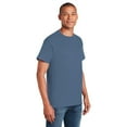 thumbnail image 5 of Gildan Short Sleeve T-Shirt for Men, Heavy Cotton Crewneck Classic Shirt, Indigo Blue Tee, L, 5 of 6