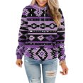 thumbnail image 2 of Women's Ethnic Print Pullover Hoodie Casual Long Sleeve Pocket Design Style, 2 of 6