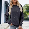 thumbnail image 2 of Tiweut Round Neck Sweatshirt for Women Sequin Print Pullover Long Sleeve Streetwear Loose Regular Blouse, 2 of 4