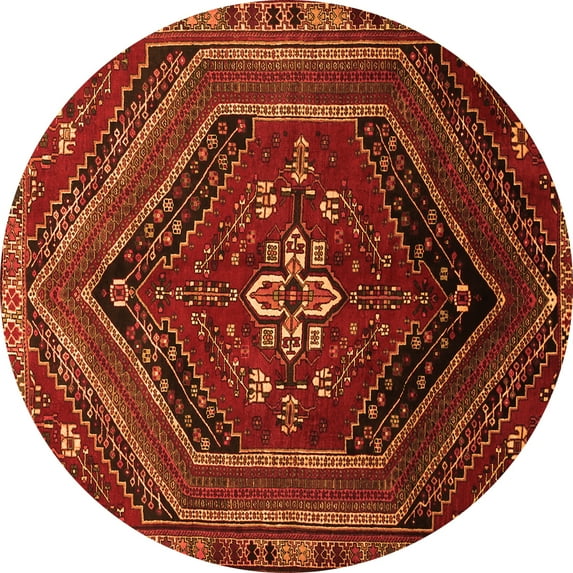 Ahgly Company Indoor Round Persian Orange Traditional Area Rugs, 3' Round